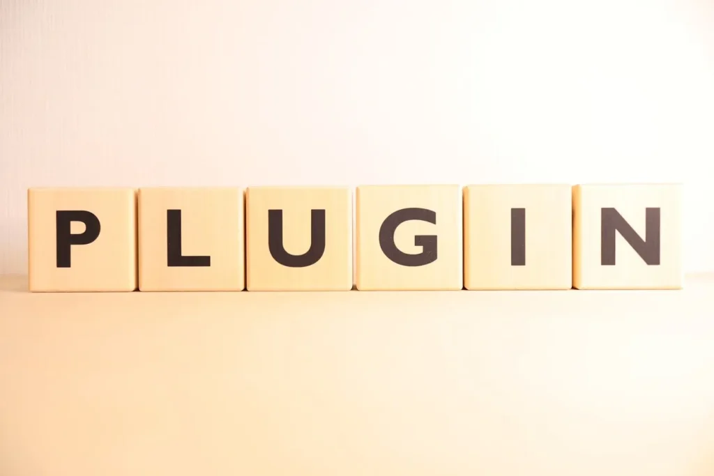 PLUGINと書かれたブロック