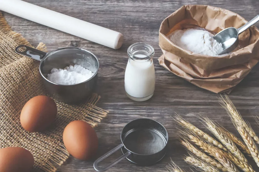 卵、牛乳、小麦などのアレルギー食品