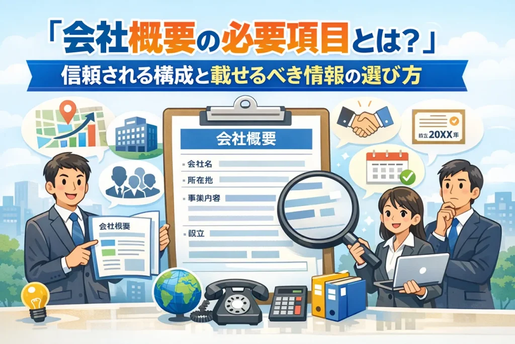 会社概要の必要項目とは？信頼される構成と載せるべき情報の選び方