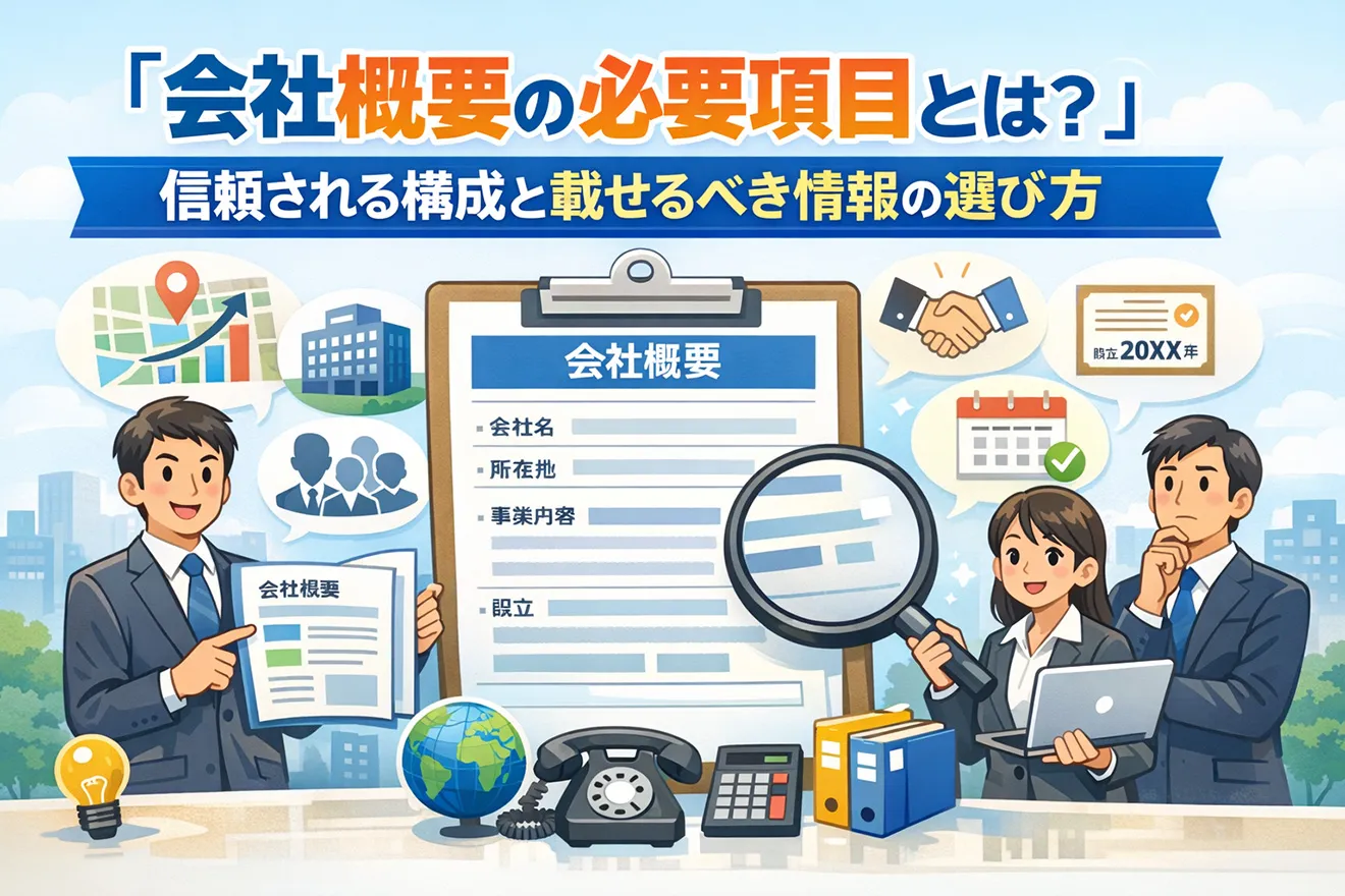 会社概要の必要項目とは？信頼される構成と載せるべき情報の選び方