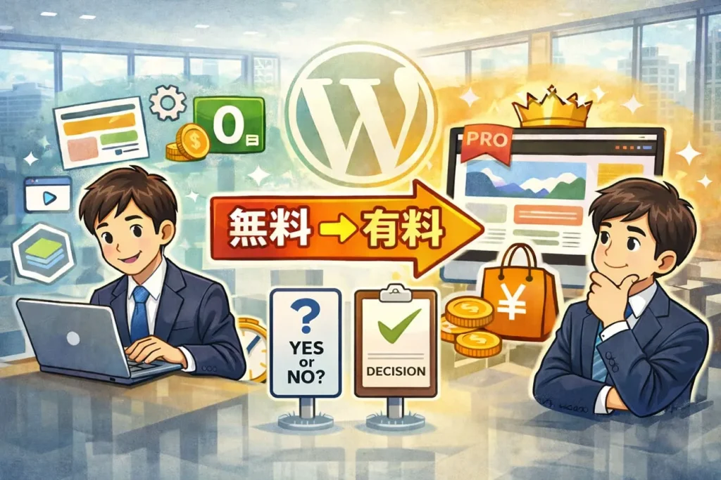 WordPressを無料から有料テーマにいつ変える？判断基準と乗り換えタイミング