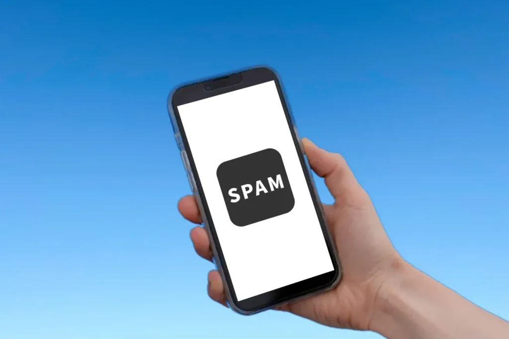 スパムメールが届いたスマートフォンのイメージ